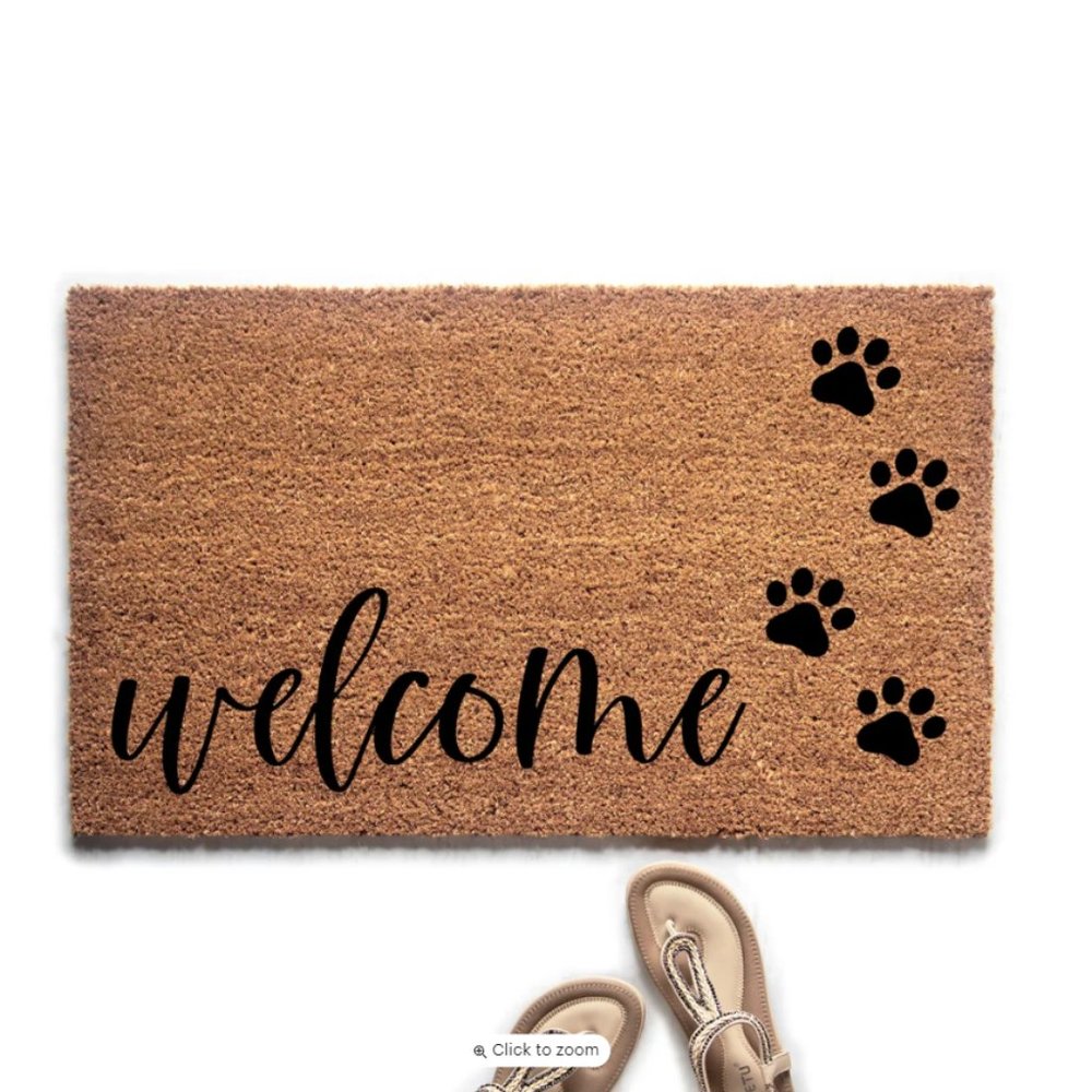Urban Owl Welcome Pawprints Doormat - 18" x 30"